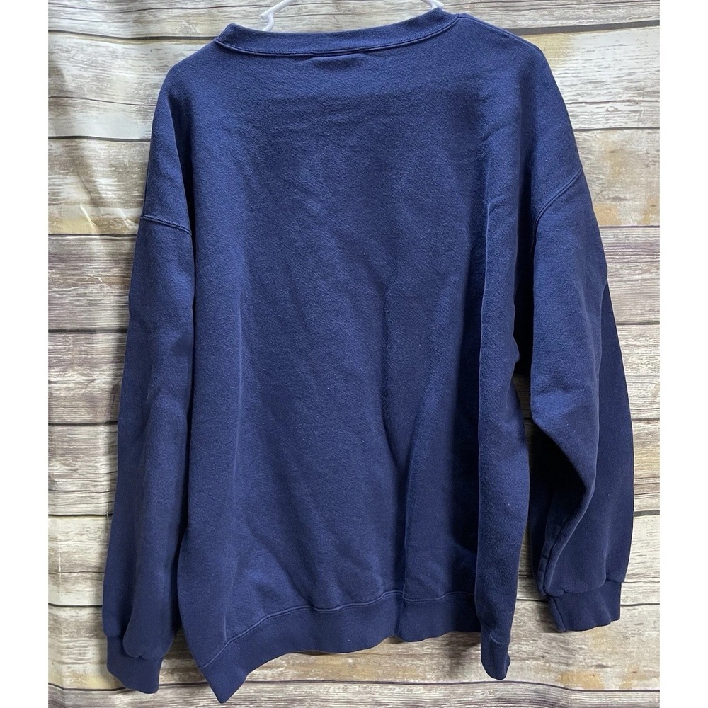 Vintage Adidas Crewneck Sweatshirt Men's Large Navy Blue Embroidered Retro‎ 90's - Picture 2 of 4
